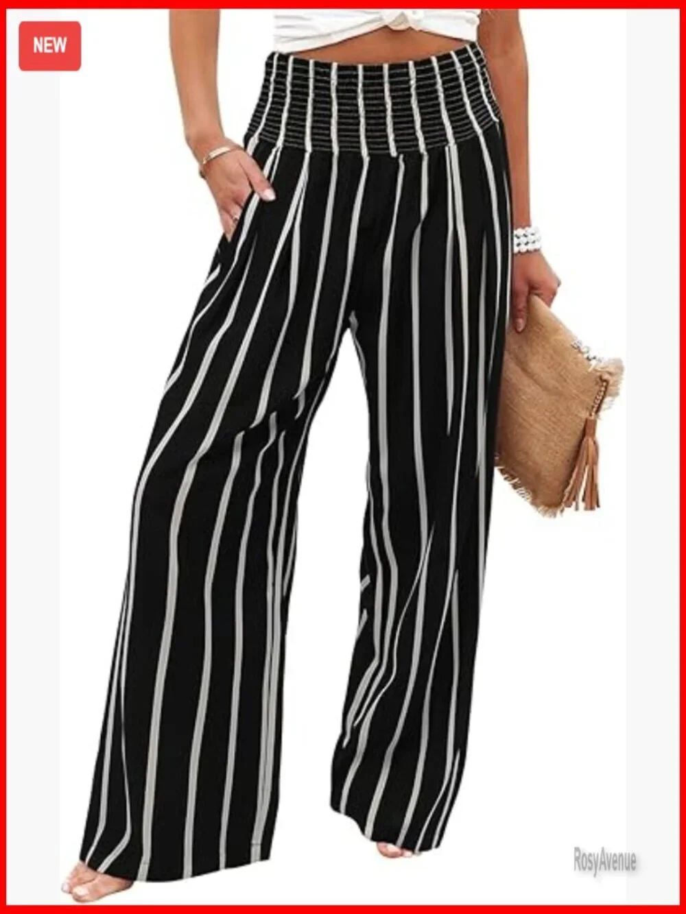 Wide Leg Palazzo Pajama Pants High Waist Lounge Trousers with Pockets